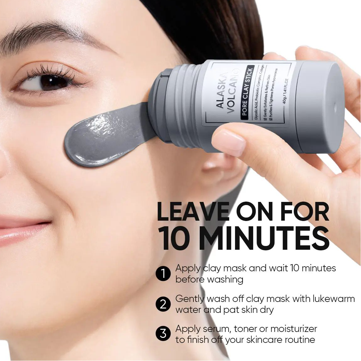 Alaska Volcano Clay Stick,Cleansing Blackhead Remover FaceMask Stick-ABB8
