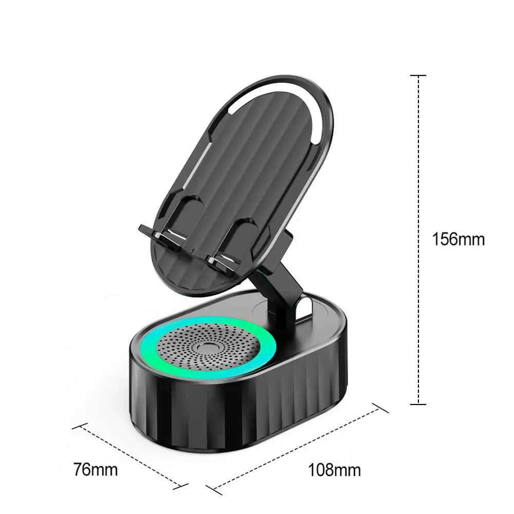 🔥Hot Sale 49% OFF🏆Wireless Induction Audio Bluetooth Speaker 5in1 Cellphone Holder USB Emergency Rechargeable (5000mAh) Portable Power Mobile Tablet Stand-TJY