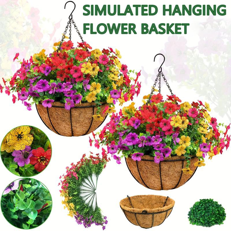 Last Day Promotion! 🔥 Simulated Hanging Flower Basket🌸 No Watering, No Wilting💧—Just a Picture Perfect Home Every Single Day-923