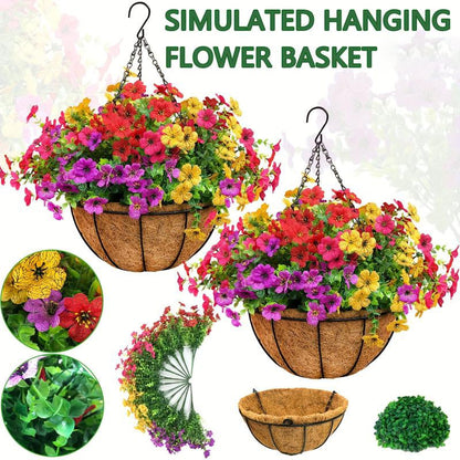 Last Day Promotion! 🔥 Simulated Hanging Flower Basket🌸 No Watering, No Wilting💧—Just a Picture Perfect Home Every Single Day-923