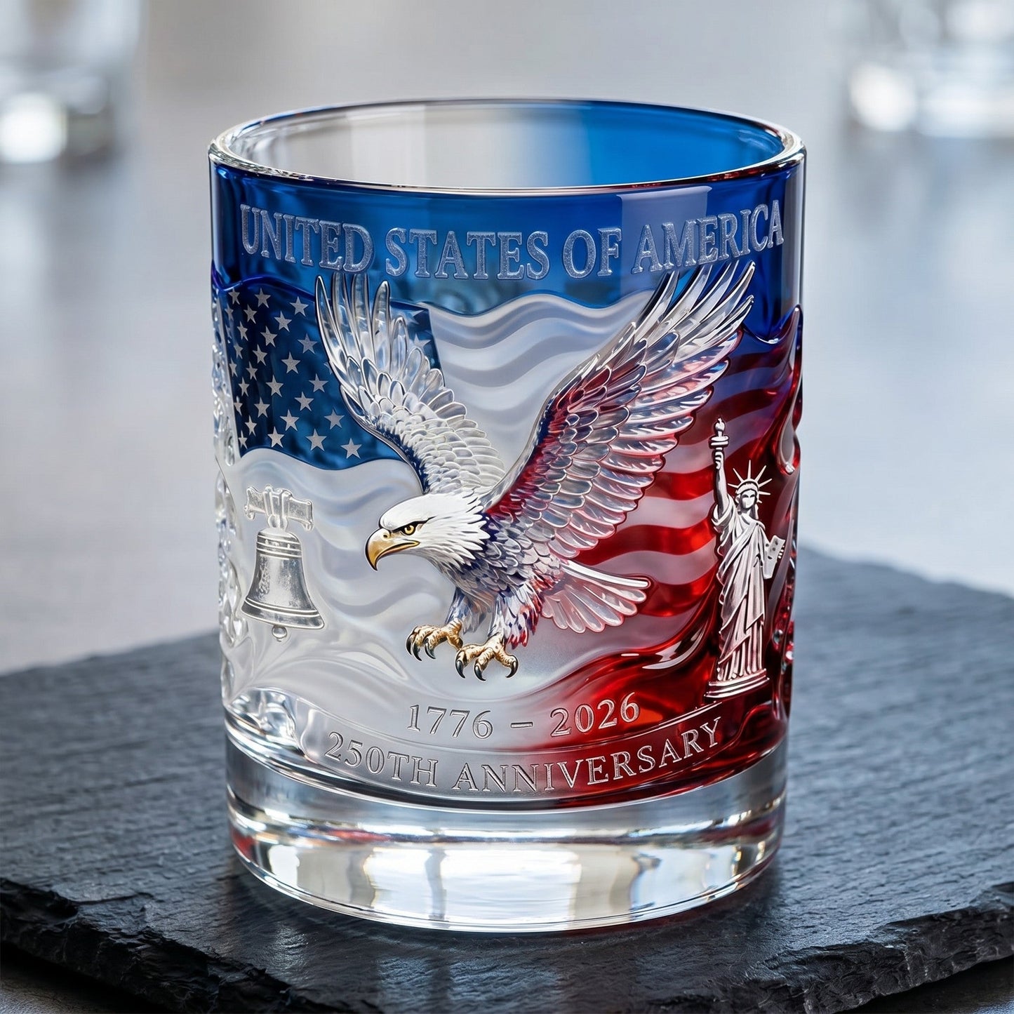 Limited Edition 2026 USA 250th Anniversary Commemorative Glass – 1776-2026 Heritage Edition-H1