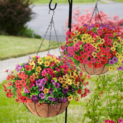 Last Day Promotion! 🔥 Simulated Hanging Flower Basket🌸 No Watering, No Wilting💧—Just a Picture Perfect Home Every Single Day-923