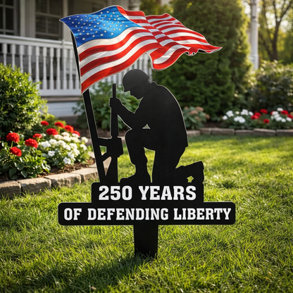 🥇  250 Years of Defending Liberty Metal Garden Stake-923