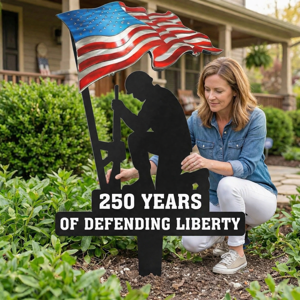 🥇  250 Years of Defending Liberty Metal Garden Stake-923