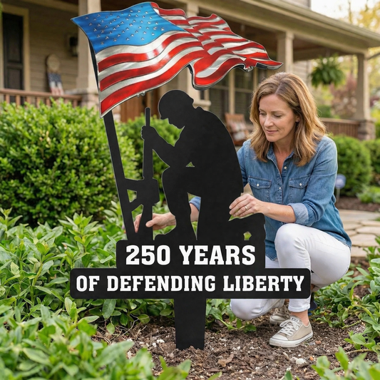 🥇  250 Years of Defending Liberty Metal Garden Stake-923