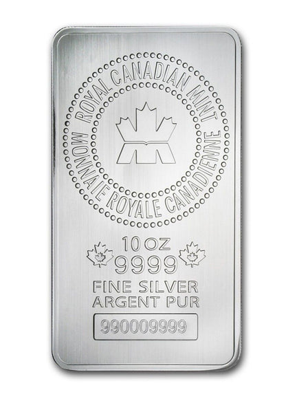🍁10 OZ SILVER ROYAL CANADIAN MINT BAR-923