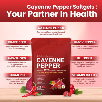 ⚡🎄 Christmas Special Offer- 50%OFF🎁⚡Cayenne Pepper Softgels Supplement-ABB8