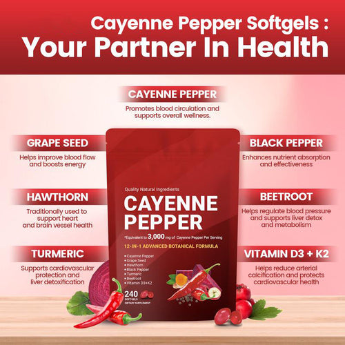 ⚡🎄 Christmas Special Offer- 50%OFF🎁⚡Cayenne Pepper Softgels Supplement-ABB8