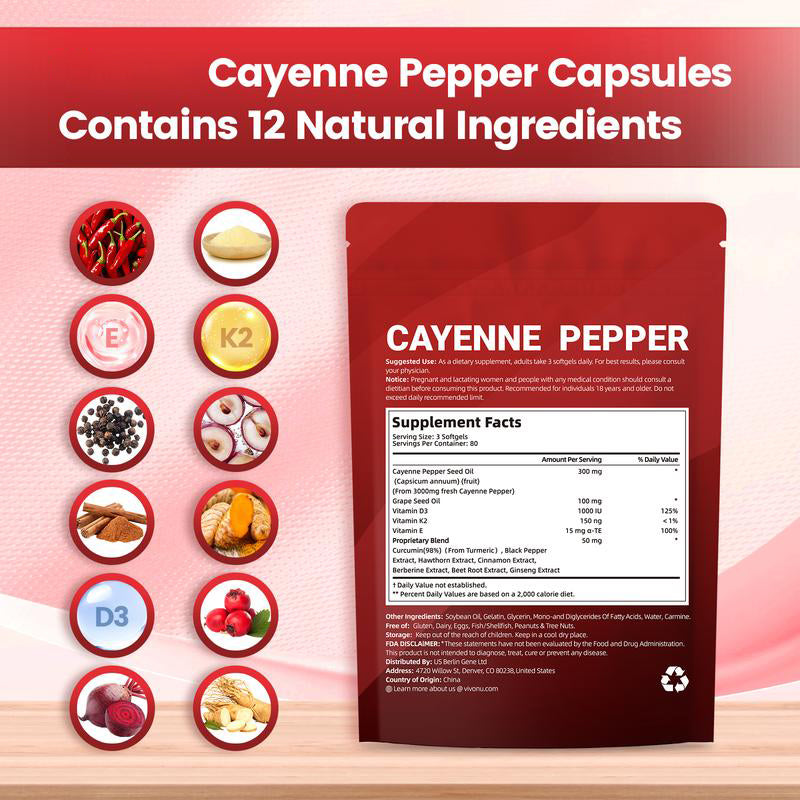 ⚡🎄 Christmas Special Offer- 50%OFF🎁⚡Cayenne Pepper Softgels Supplement-ABB8