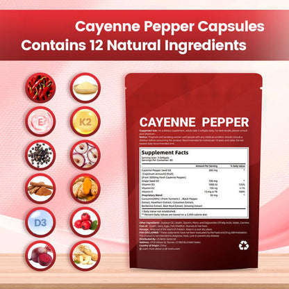⚡🎄 Christmas Special Offer- 50%OFF🎁⚡Cayenne Pepper Softgels Supplement-ABB8