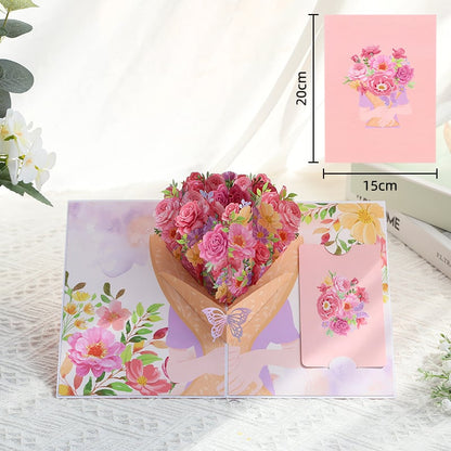 🌹2026 Paper 3D Floral Valentine's Day Card - A926