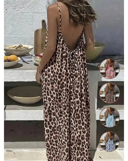 💃LAST DAY SAEL 50% OFF!!✨Women's Solid Color Backless Cami Dress💕-H1