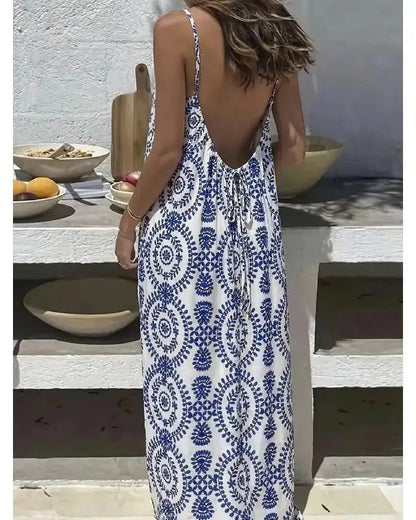 💃LAST DAY SAEL 50% OFF!!✨Women's Solid Color Backless Cami Dress💕-H1