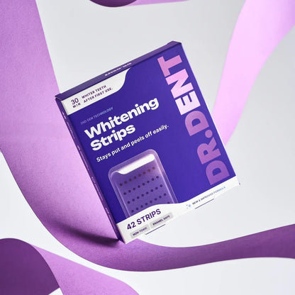 DRDENT Purple Teeth Whitening Strips - 7/21 Whitening Sessions - Safe for Enamel - Non Sensitive Teeth Whitening - Peroxide-Free -  A926