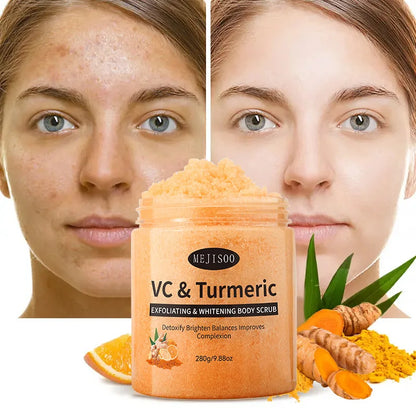 🛀Deeply Nourishing Turmeric Body Scrub Softening Keratin Exfoliating Dead Skin with Cream Balm Salt Liquid Cream Balm Salt Liquid-923