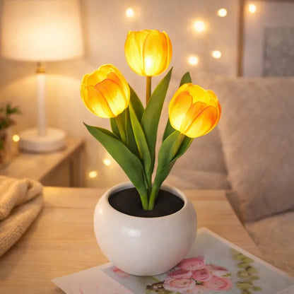 🔥LED Tulip Night Light Dimmable Plug-in Romantic Flower Lamp Artificial Bloom Mother’s Day Gift-TJY