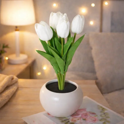 🔥LED Tulip Night Light Dimmable Plug-in Romantic Flower Lamp Artificial Bloom Mother’s Day Gift-TJY