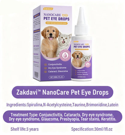NanoCare Pet Eye Drops-Relieves Conjunctivitis, Dry Eyes, Cataracts, and Keratitis🐶-GD