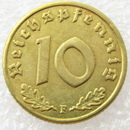 🪙Sidste 8 sæt!!🎁Hitlers Nazimønter - 10-Reichpfenning 1936-1939-ABB8