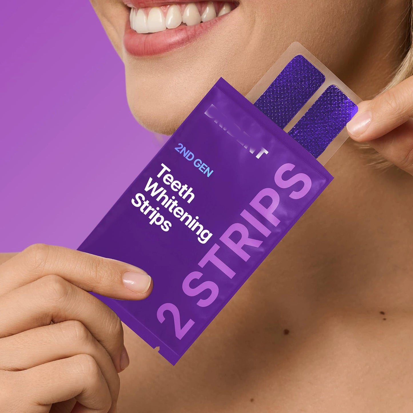 🏆Flash Sale-Purple Whitening Strips🦷Non Sensitive Teeth Whitening , Peroxide-Free-ABB8
