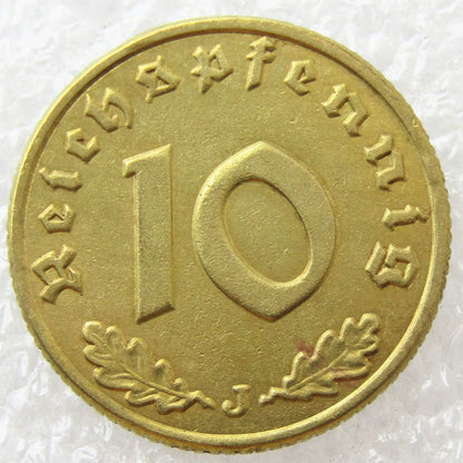 🪙Sidste 8 sæt!!🎁Hitlers Nazimønter - 10-Reichpfenning 1936-1939-ABB8