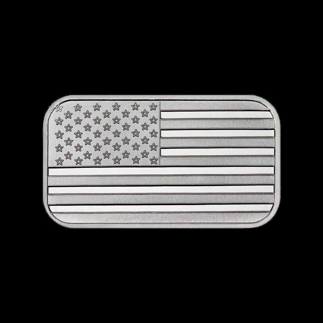 1 Ounce (1 oz) Silvertowne Mint .999 Silver American Flag Bar-ABB8