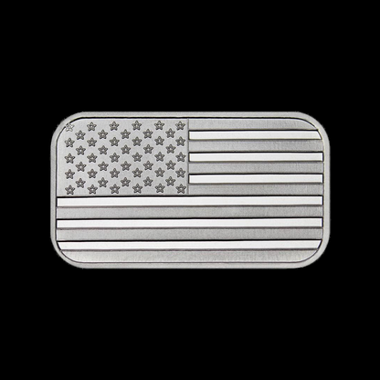 1 Ounce (1 oz) Silvertowne Mint .999 Silver American Flag Bar-ABB8