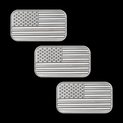 1 Ounce (1 oz) Silvertowne Mint .999 Silver American Flag Bar-ABB8