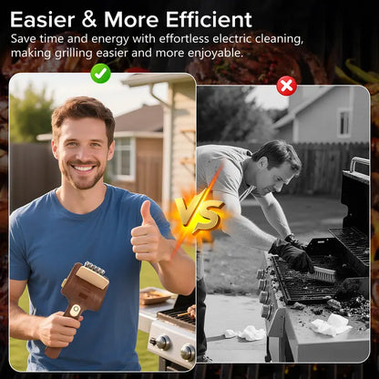 🔥Last Day 60% OFF🌟Electric BBQ Grill Brush✨Cordless Rechargeable⚡Premium Stainless Steel Bristles👑Barbecue Utensils Removes Rust & Grill Grease-TJY