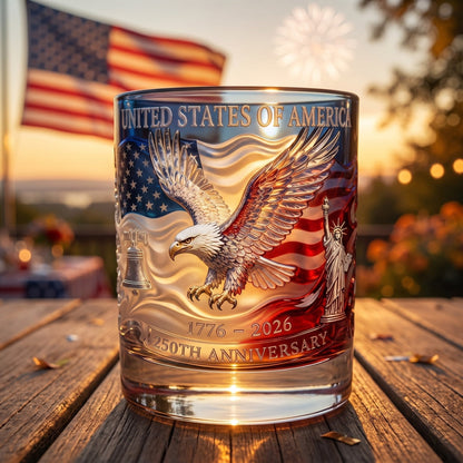 Limited Edition 2026 USA 250th Anniversary Commemorative Glass – 1776-2026 Heritage Edition-H1