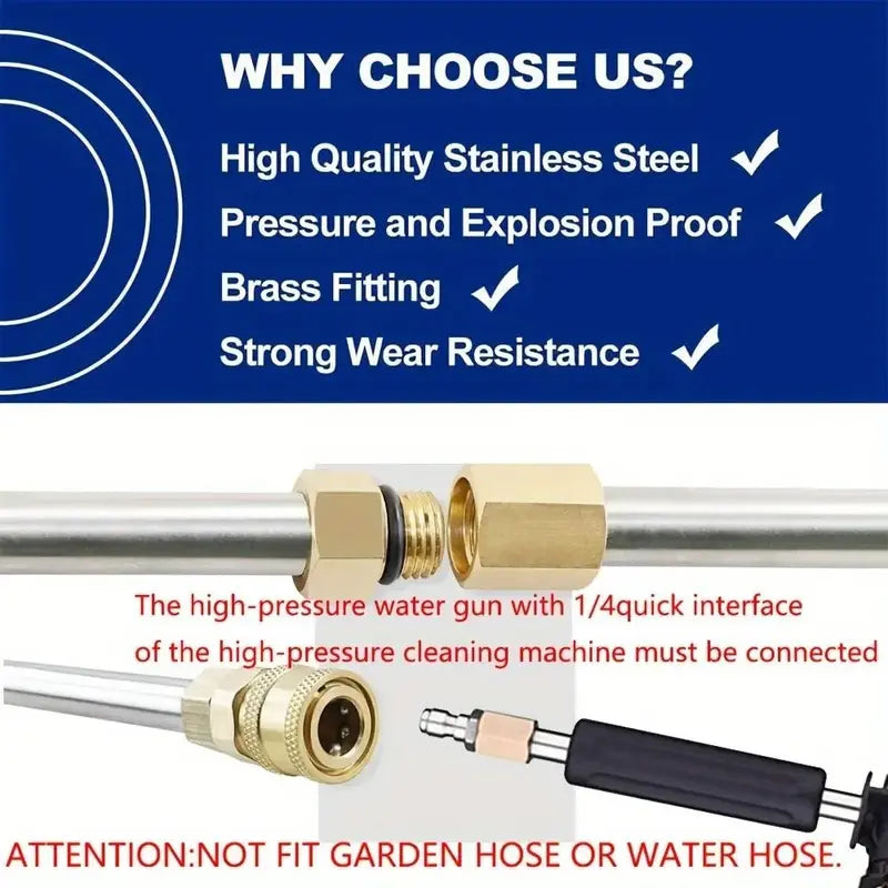 🔥Last Day 60% OFF👑Pressure Washer Extension Wand 10 Pack Power Washer Lance with 5 Atomization Nozzle Tips 1 Gutter Cleaner Attachment Curved Rod for Gutter Roof Drainage Walls Cleaning-TJY