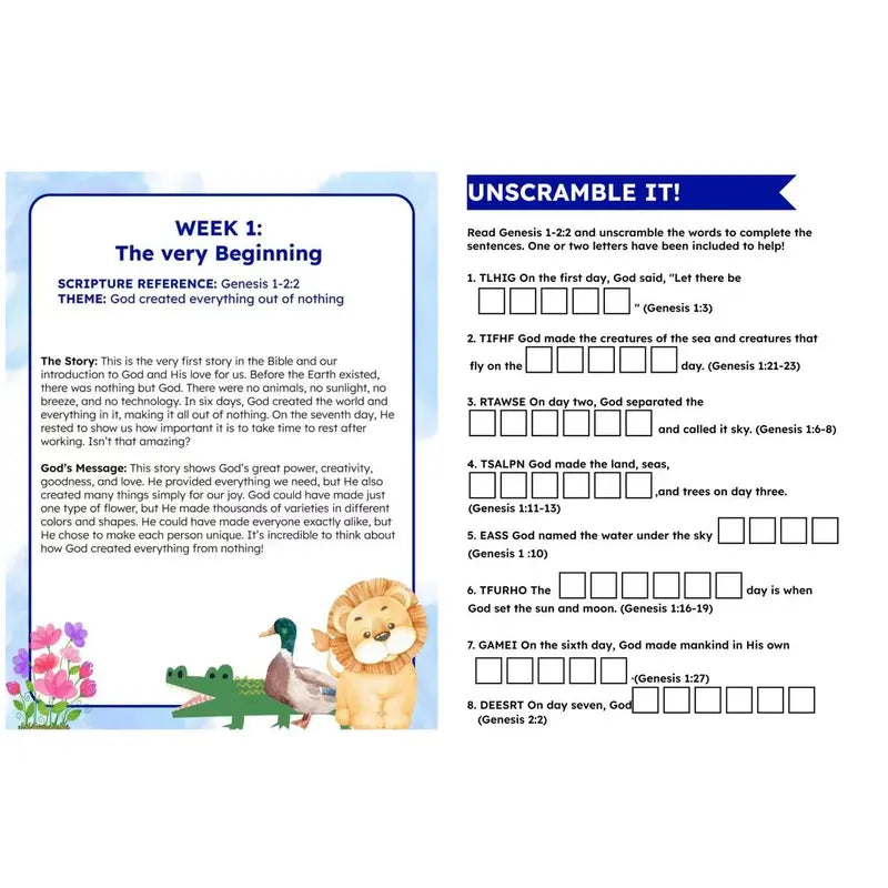 Easter Bible Study Workbook for Kids – Fun Lessons &amp; Activities to Grow Faith -W18
