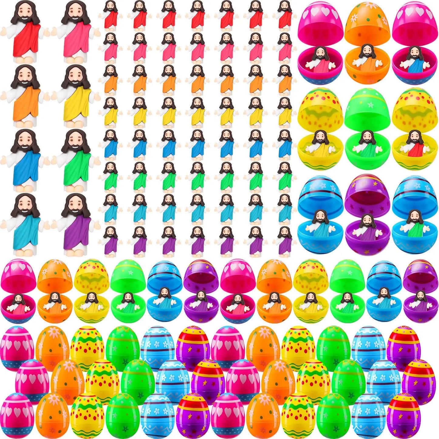 ✝️Christian Easter Surprise Eggs: Pre‑Filled Eggs with Mini Jesus Figures – Share Hope & Faith This Spring🌸-ABB8