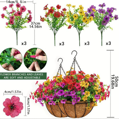 Last Day Promotion! 🔥 Simulated Hanging Flower Basket🌸 No Watering, No Wilting💧—Just a Picture Perfect Home Every Single Day-923