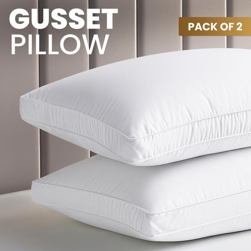 👑【New Year Deal】Utopia Bedding Gusseted Pillows Set King Queen & Standard Size White Pack of 2 Durable Breathable Soft Memory Foam for Cozy Sleep Hotel Quality-ZZQ