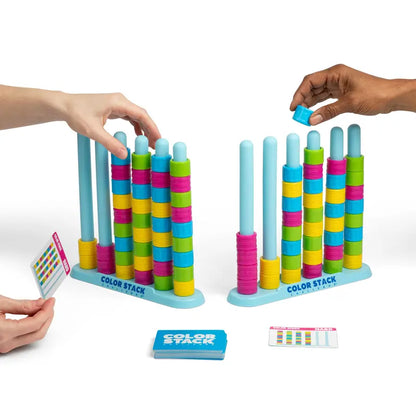 👑Color Stack Challenge by Relatable – Easter Basket Stuffers for Kids, A Fast-Paced Color Matching Puzzle Game for Fun Easter Family Game Night, Includes 2 Stack Racks, 50 Challenge Cards, & 80 Rings-W18