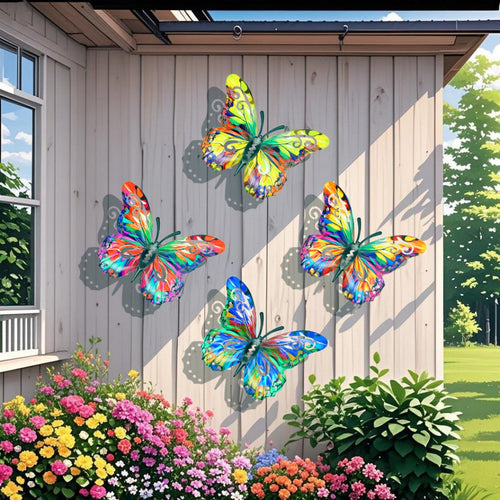🦋A complete set! 4Pcs Butterfly Metal Wall Decor-923