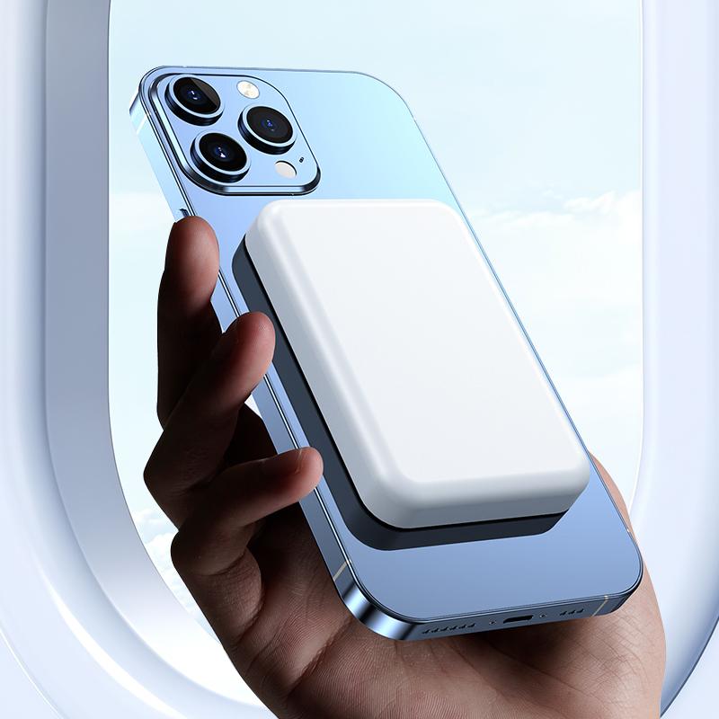 5000mAh Magnetic Power Bank, Wireless Portable Charger, Fast Charging MagSafe Battery Pack for iPhone 17/16/15/14/13/12/Plus/Pro Max-ZZQ