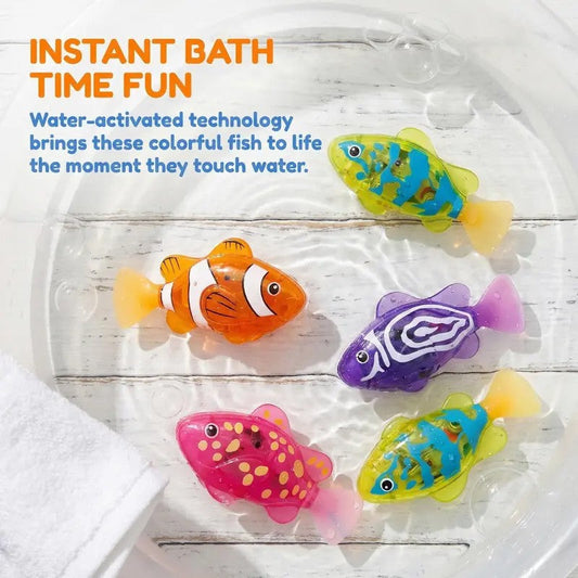 🔥🐠Fully automatic electronic pet fish - activated by sensing, emitting LED light while swimming - water interactive robotic fish toy✨-XA