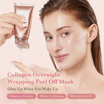🔥Save Up To 56% Today🔥Collagen Night Wrapping Mask : SLEEP, SHED, AND GLOW! Skincare Skin Repair Comfort Pink-TJY