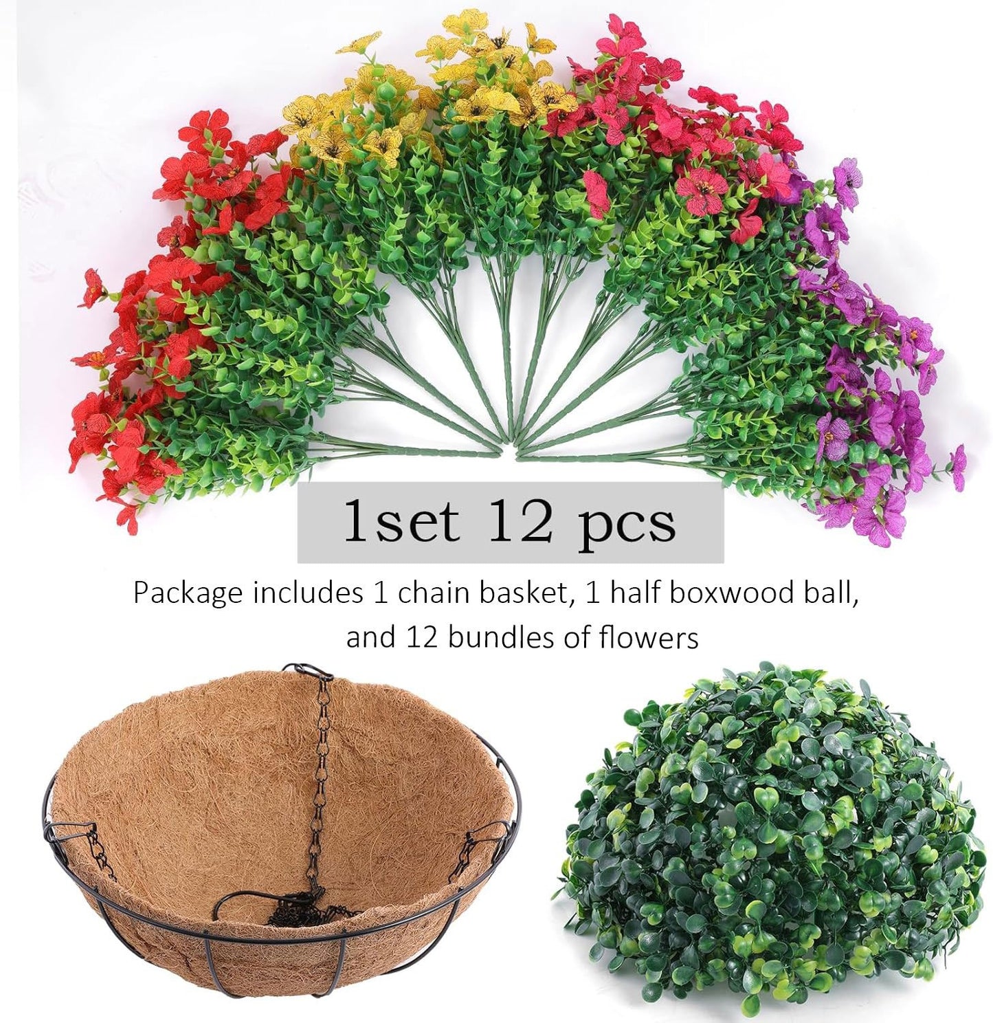Last Day Promotion! 🔥 Simulated Hanging Flower Basket🌸 No Watering, No Wilting💧—Just a Picture Perfect Home Every Single Day-923