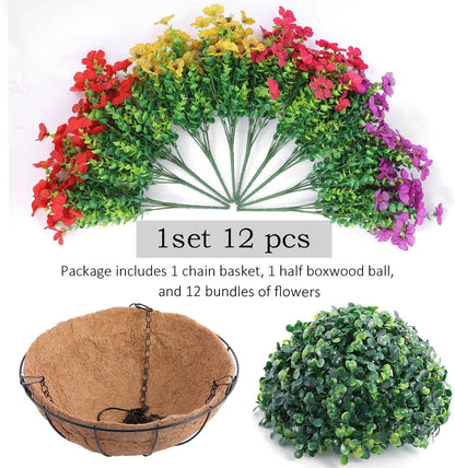 Last Day Promotion! 🔥 Simulated Hanging Flower Basket🌸 No Watering, No Wilting💧—Just a Picture Perfect Home Every Single Day-923