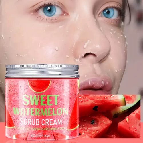 🎁Sweet Watermelon Scrub Cream🍉 - Fresh FruitScented Brightening Essence Self Care Kit for Radiant Skin-ABB8