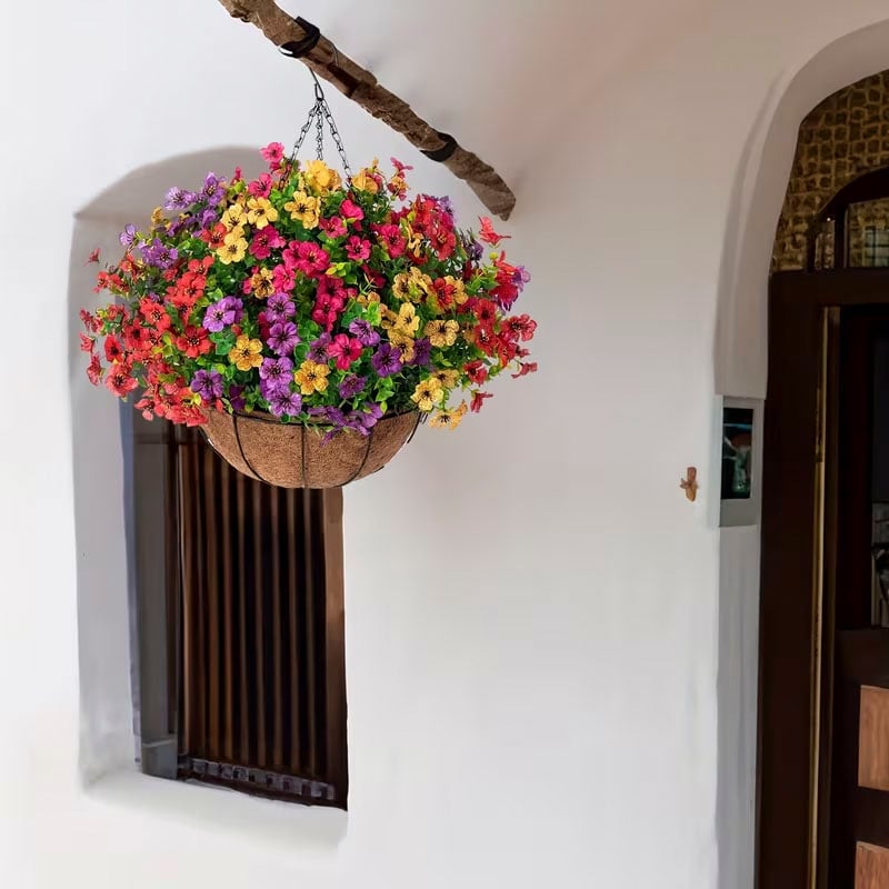 Last Day Promotion! 🔥 Simulated Hanging Flower Basket🌸 No Watering, No Wilting💧—Just a Picture Perfect Home Every Single Day-923