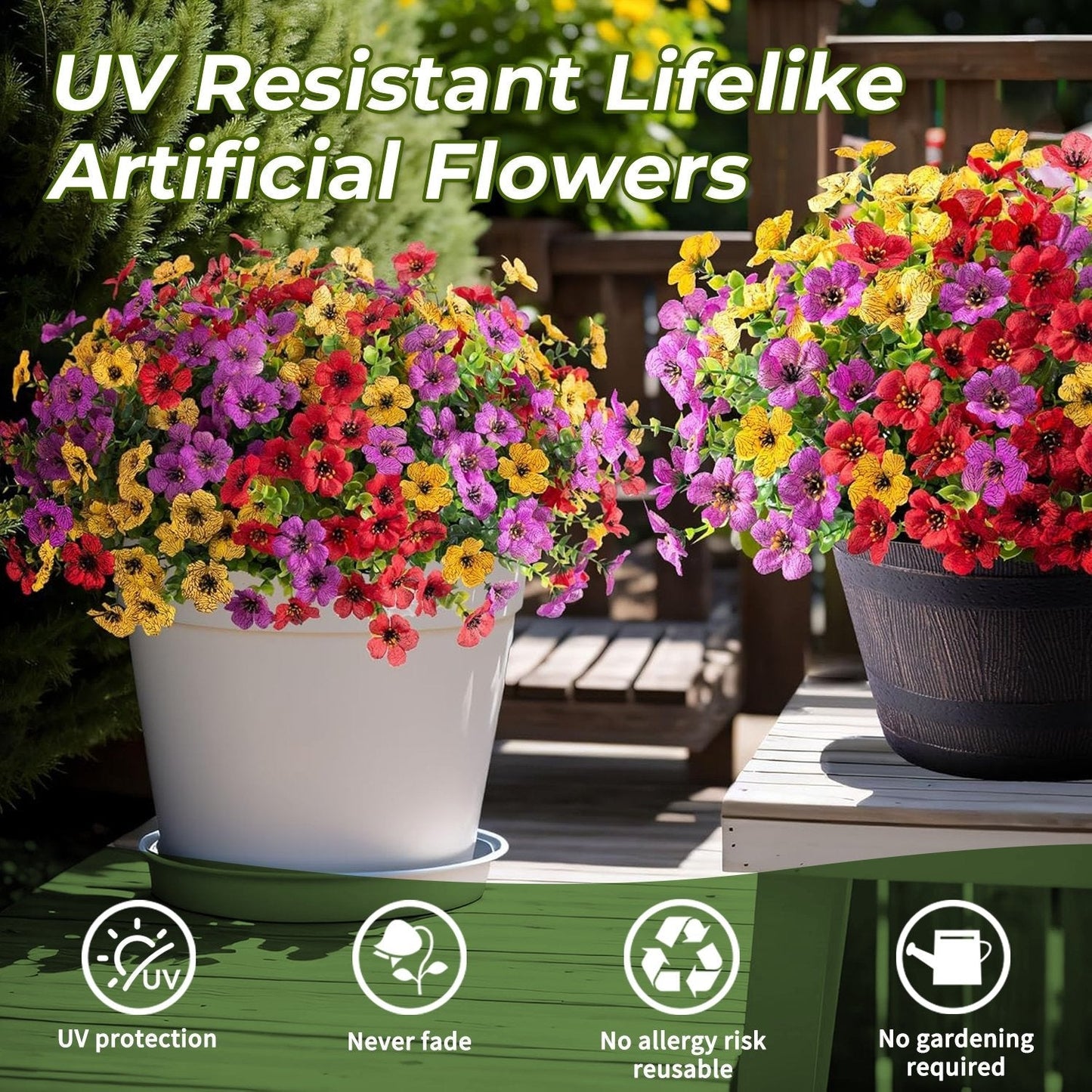 🌸6-Color Artificial Flower🌸-Resistant Colorful Fake Flower（365 Days of Spring） 🌿-923