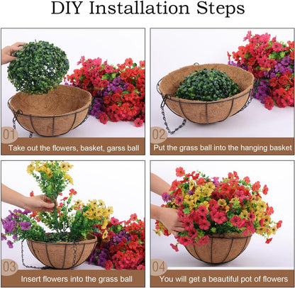 Last Day Promotion! 🔥 Simulated Hanging Flower Basket🌸 No Watering, No Wilting💧—Just a Picture Perfect Home Every Single Day-923