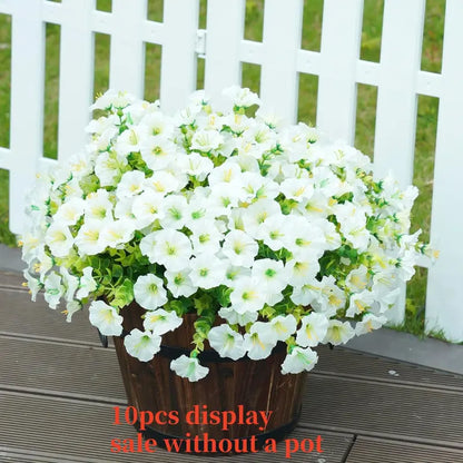 🌟🌈 Artificial Potted Plant🌹6pcs Faux Morning Glory Flower with UV Protective Function🔥-TJY