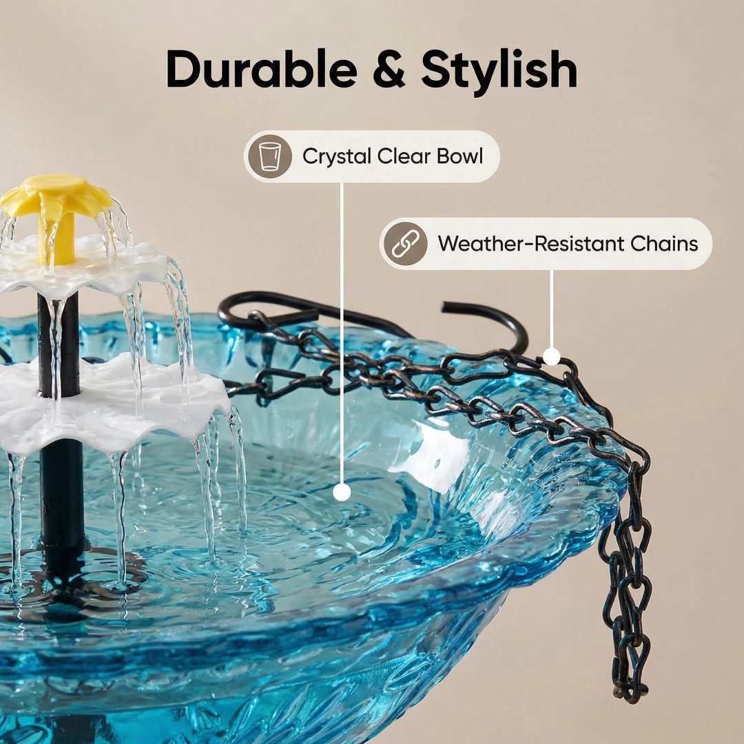 ✨2026 Spring special offer 70% off-🐦Solar Cascade Hanging Bird Bath Fountain-ABB8