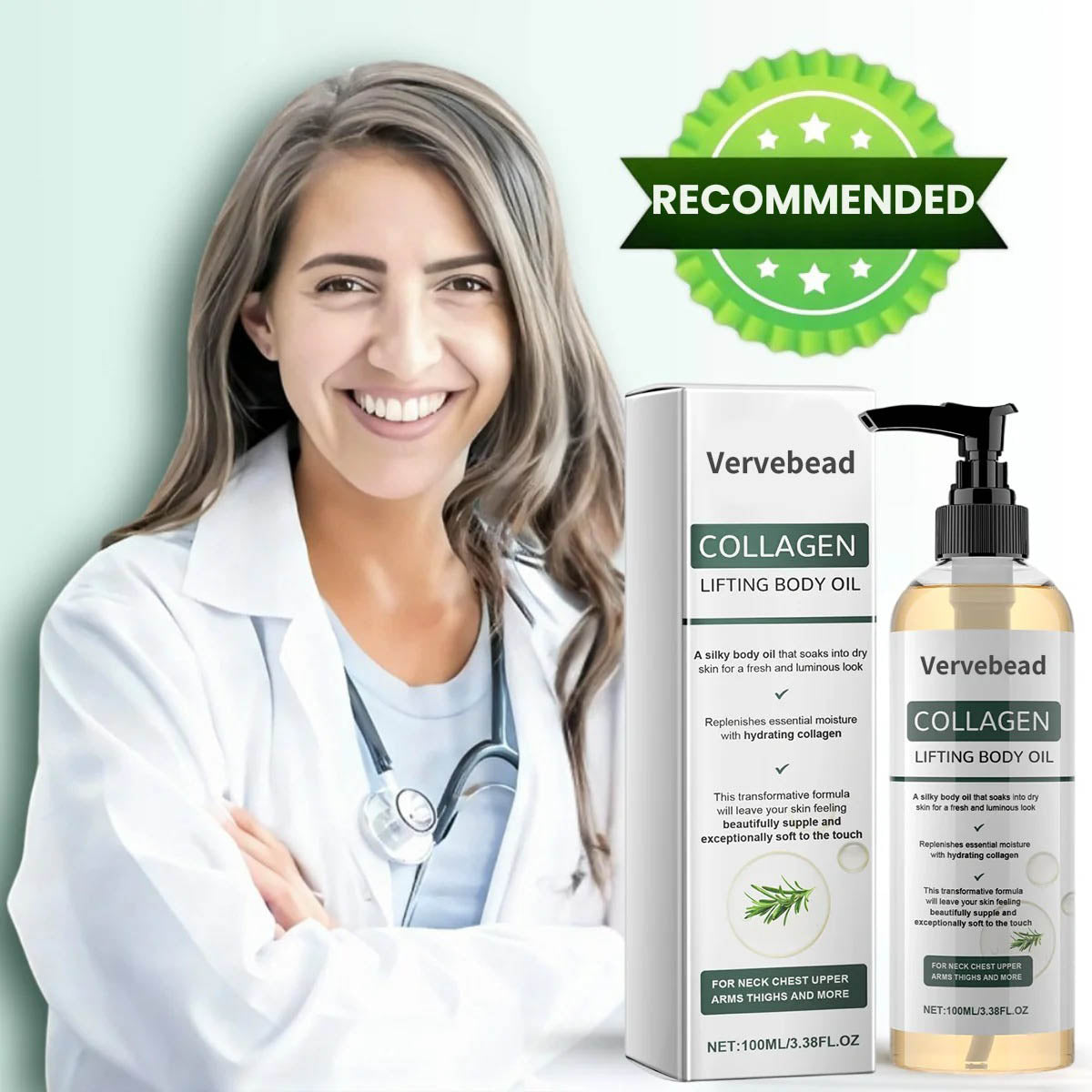Vervebead™ Collagen Oil | Tightens and lifts sagging skin by 98% within 24 hours - A926