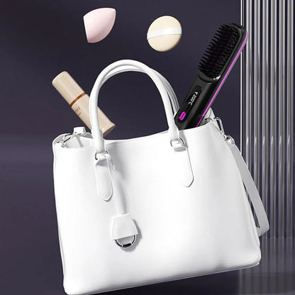 ⚡50K+ SOLD!💁‍♀️Wireless Ceramic Heating Hair Straightening Hairbrush-H1